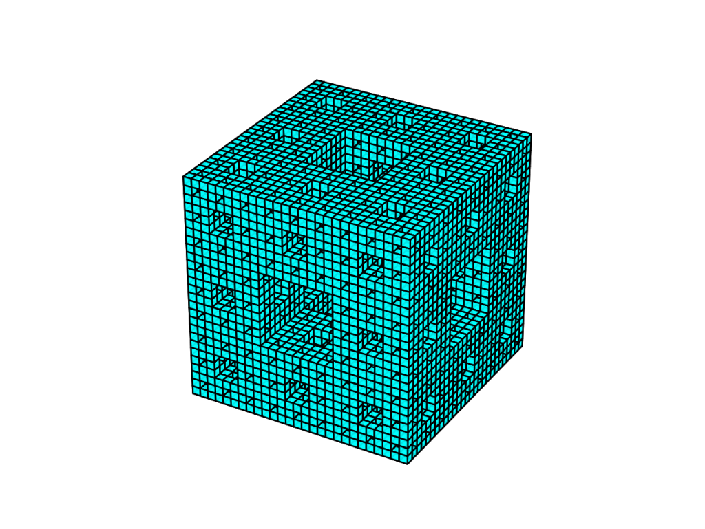 Menger sponge at iteration 3