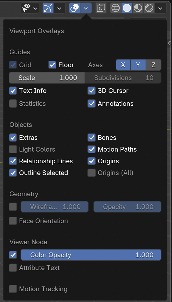 Image of the viewport overlays in Blender