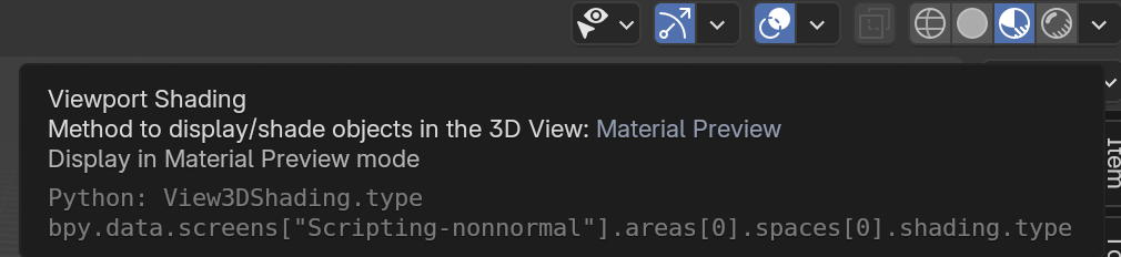 Icon display mode Material Preview